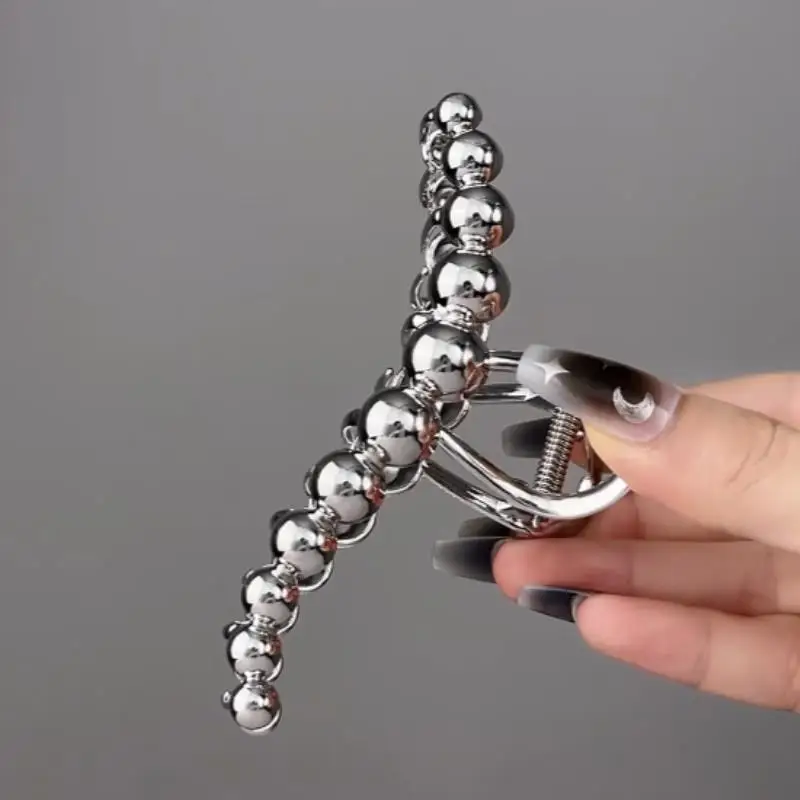 Mode Exquisite Stahl Ball Design Metall Haar Krallen Frauen Pferdeschwanz Klaue Clip Haar Clips Haarnadeln Mädchen Haar Zubehör Geschenke – Detail 6