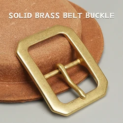 Solid Brass Metal Belt Buckle 40mm Casual Belt Buckle Jeans Accessorie Stainless Steel Single Pin Belt Half Buckle