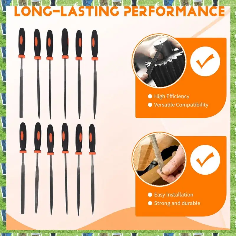 

FTS 17Pcs Forged Alloy Steel File Set With Carry Case, Precision Flat/Triple-Cornered/Half-Round/Round Large File And 12Pcs Need