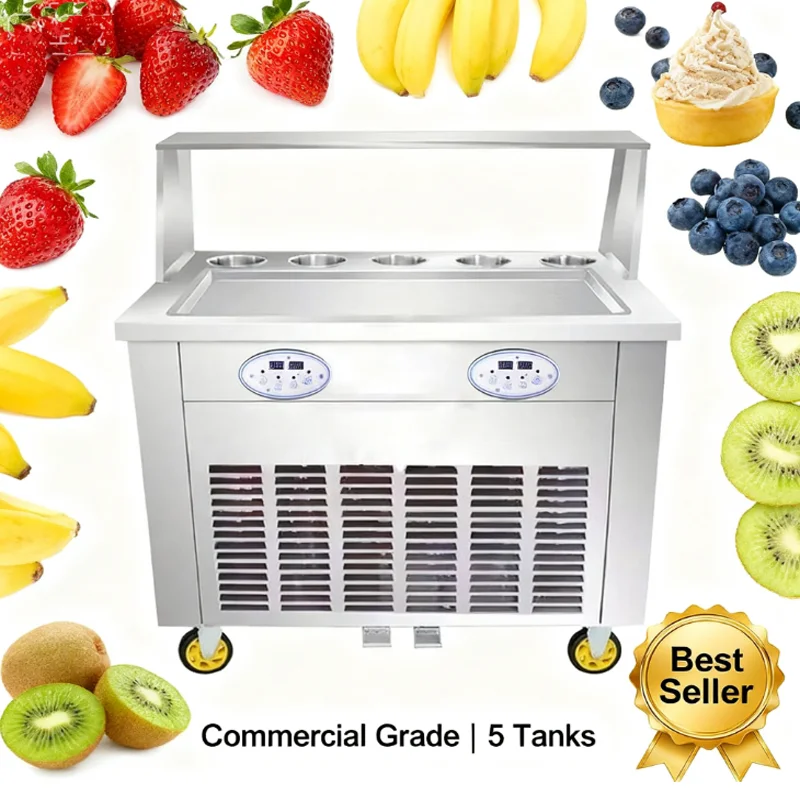 

High-Quality Stir-Fry Ice Machine with Durable Compressor for Long-Term Use