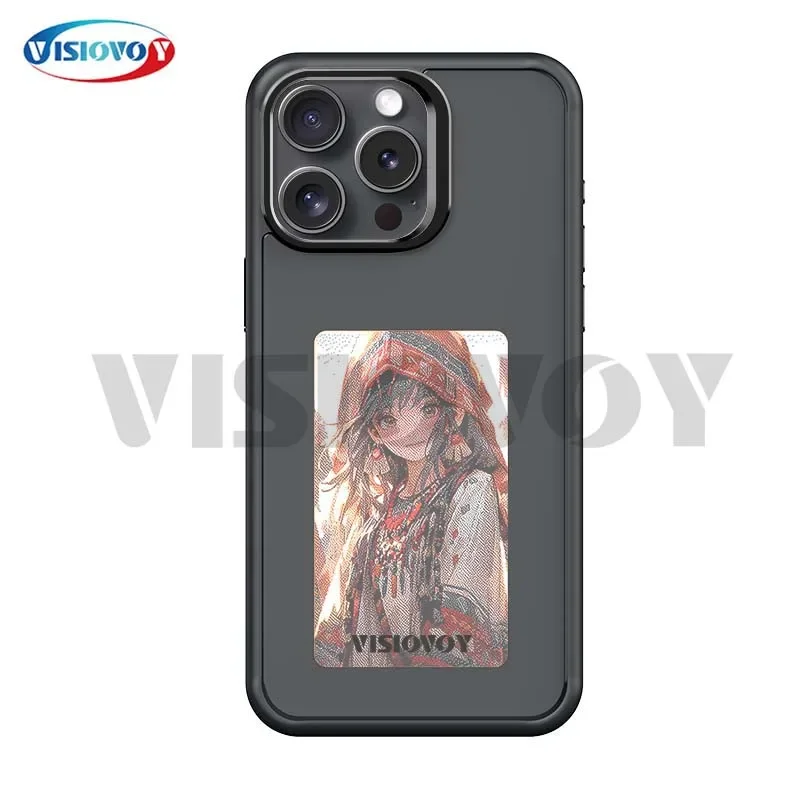 Cute Girl Smart Phone Case For iphone 15 14 13 Pro Max DIY Phone Cover NFC Function High-tech Anime Cartoon Funda 4 Color Screen