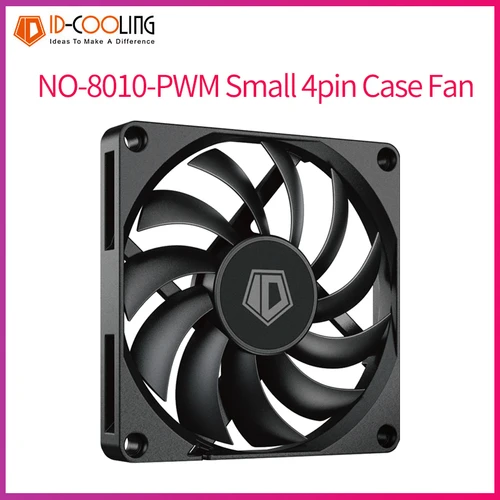 ID-COOLING NO-8010-PWM ventilador pequeño con cubierta de 4 pines ventilador ultrafino de 8cm 8010 caja de ordenador con control de temperatura CPU disipador de calor ventilador de PC