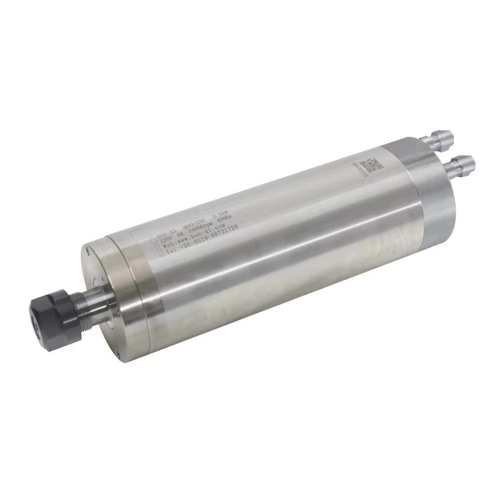 Motor de Husillo CNC de 2.2KW, 80mm, 24000rpm, Refrigerado por Agua, para Trabajos en Madera, con Rodamiento GDZ-23