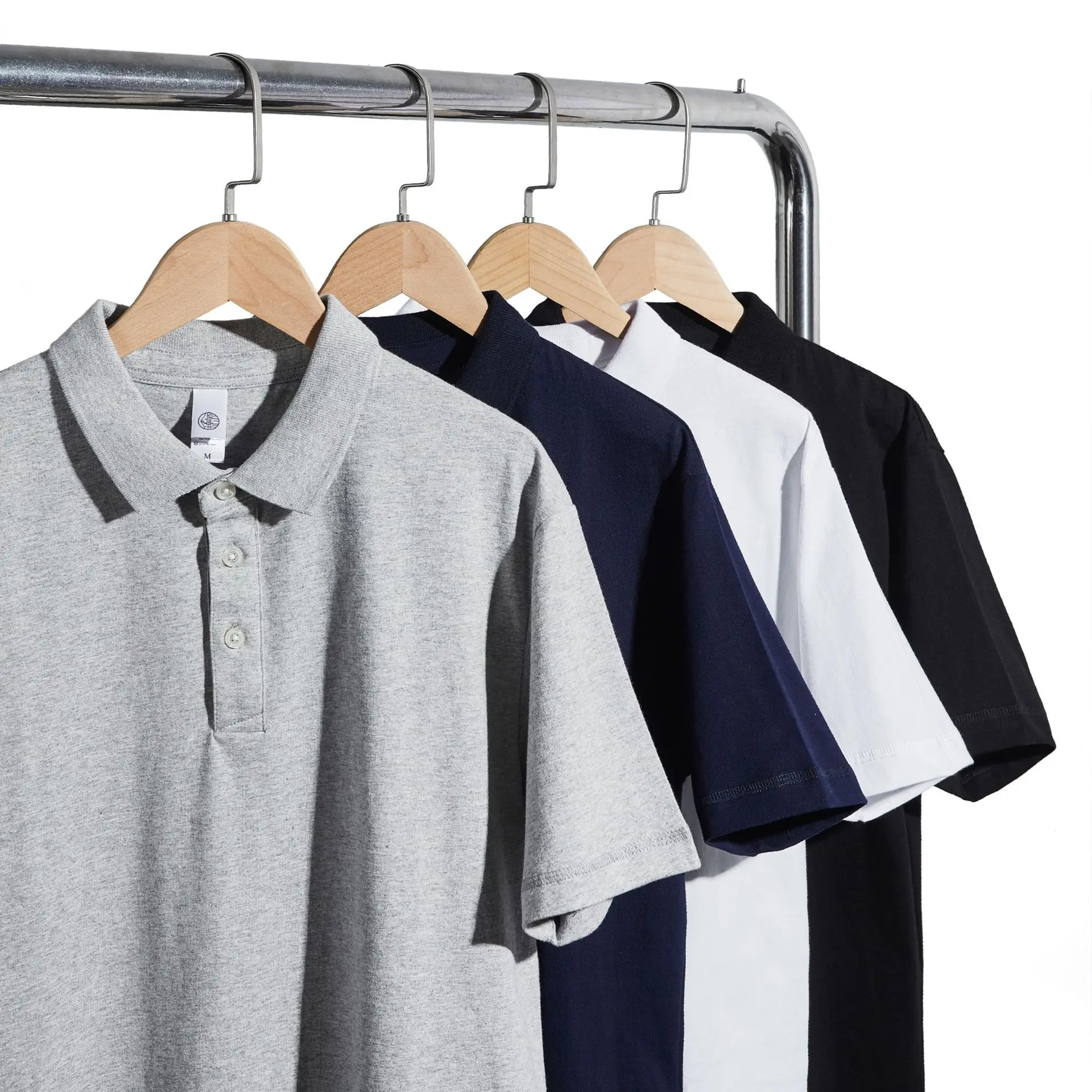 Men's Polo Shirts Short Sleeve 100% Cotton Business Work Shirts Soft Comfort Uniform Polo Tops For Daily Mens Golf Polo Shirts