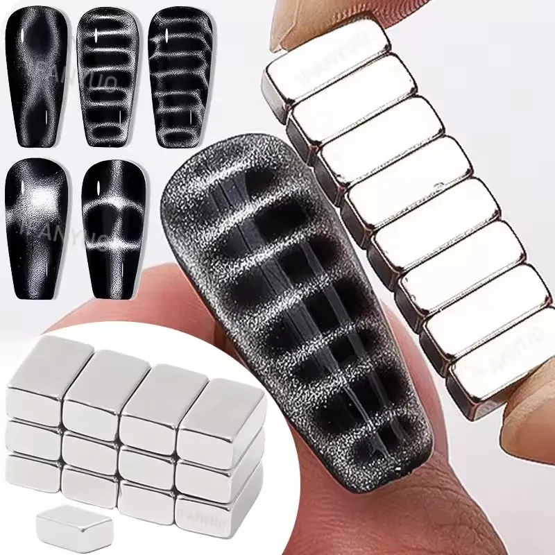 

12Pcs Cat Eye Strong Effect Nail Magnets with Crocodile Texture UV Gel Polish Magnetic Stick Gradient Manicure Bars for Nail Art