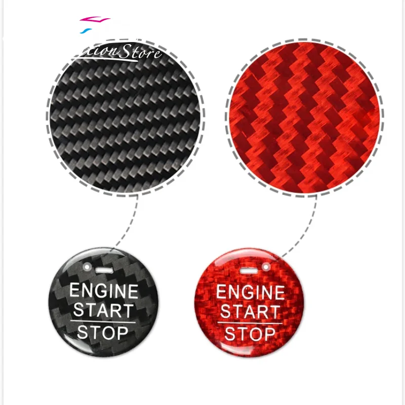 For Honda Civic Car Engine Start Stop Button Cover Real Carbon Fiber Sticker 2014 2015