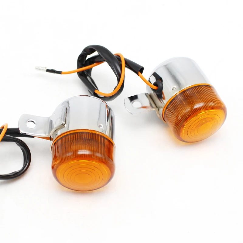 

Chrome Turn Signals Motorcycle Accessories Amber Light 12V Universal Pair Motorbike Indicators