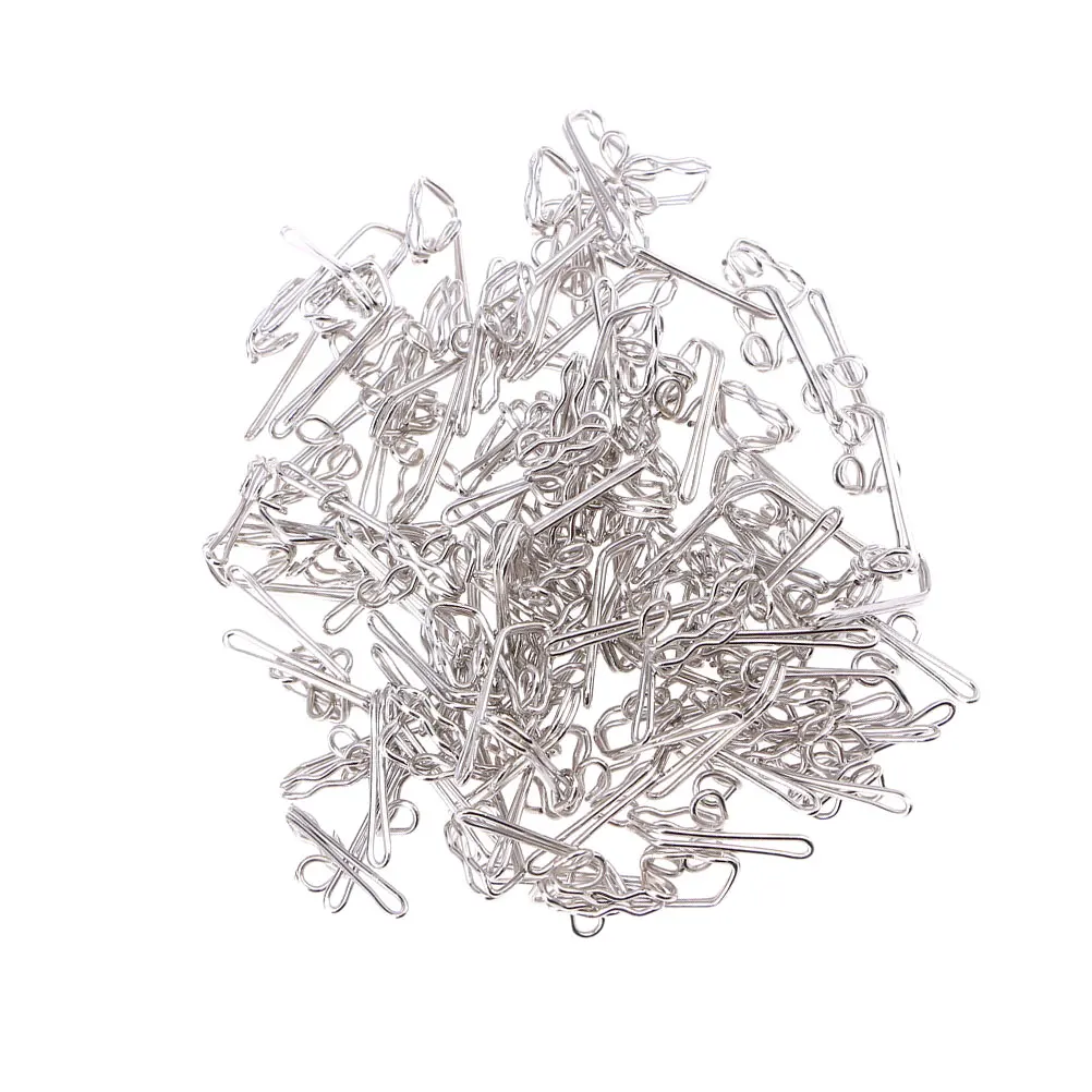 

100Pcs Curtain Hook Set Rust Proof Iron Metal Pin-on Hooks Shower Door Drapery Accessories Pin-on Curtain Hooks