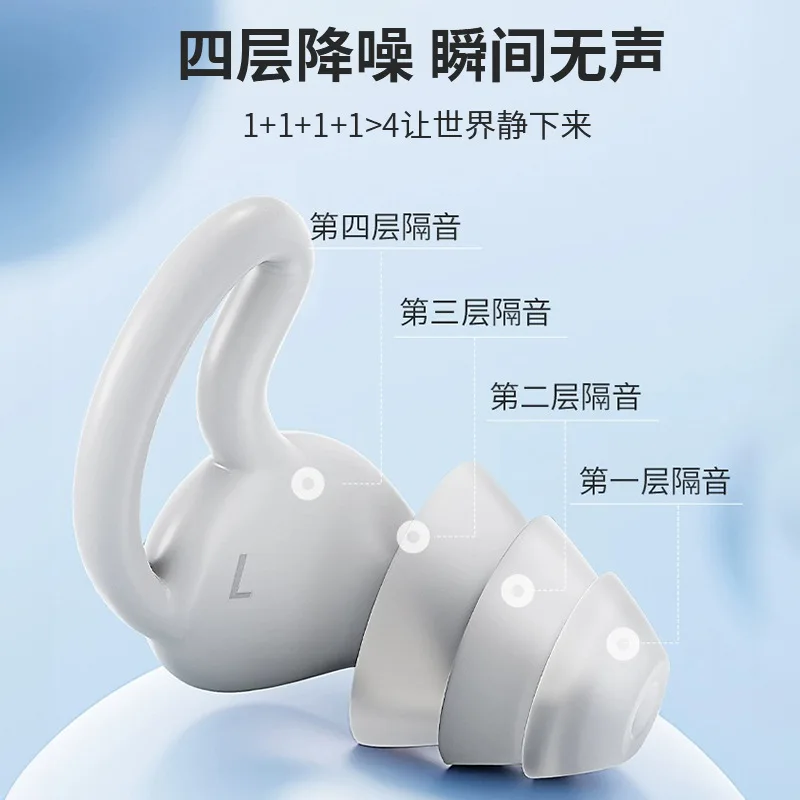 Silicone soundproof earplugs prevent noise during sleep,silence during office nap,noise reduction for girls,storage for home use
