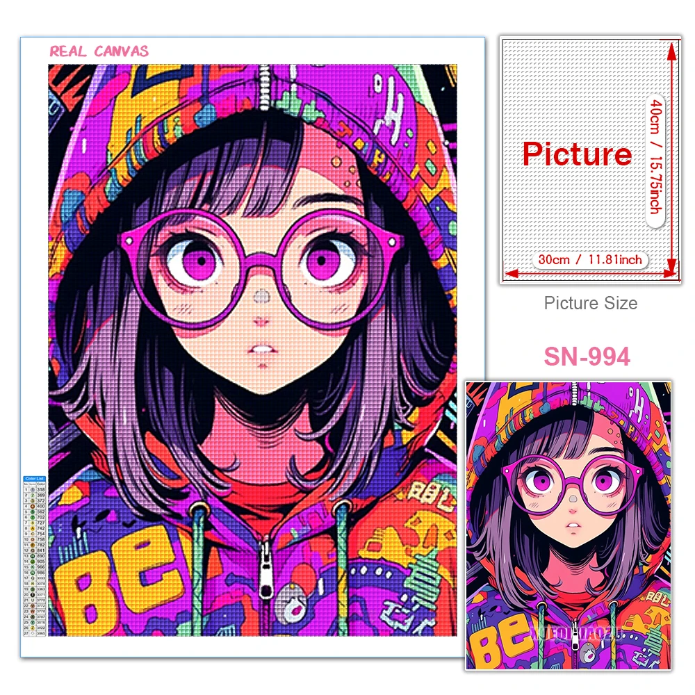 Cartoon Mädchen Diamant Malerei Kreuz Stich 5d Voller Diamanten Mosaik Stickerei Koreanischen Stil Bild Strass DIY Wohnkultur Geschenk – Detail 8