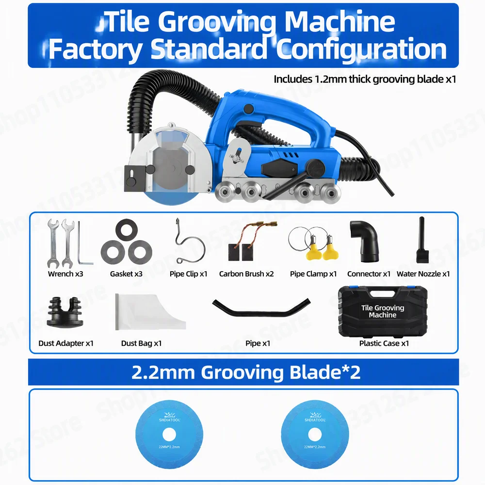 Electric Grout Removal Tool 1200W Tile Gap Cleaner Groove Cutter with  Saw Blades for Ceramic Tile Floor Regrouting