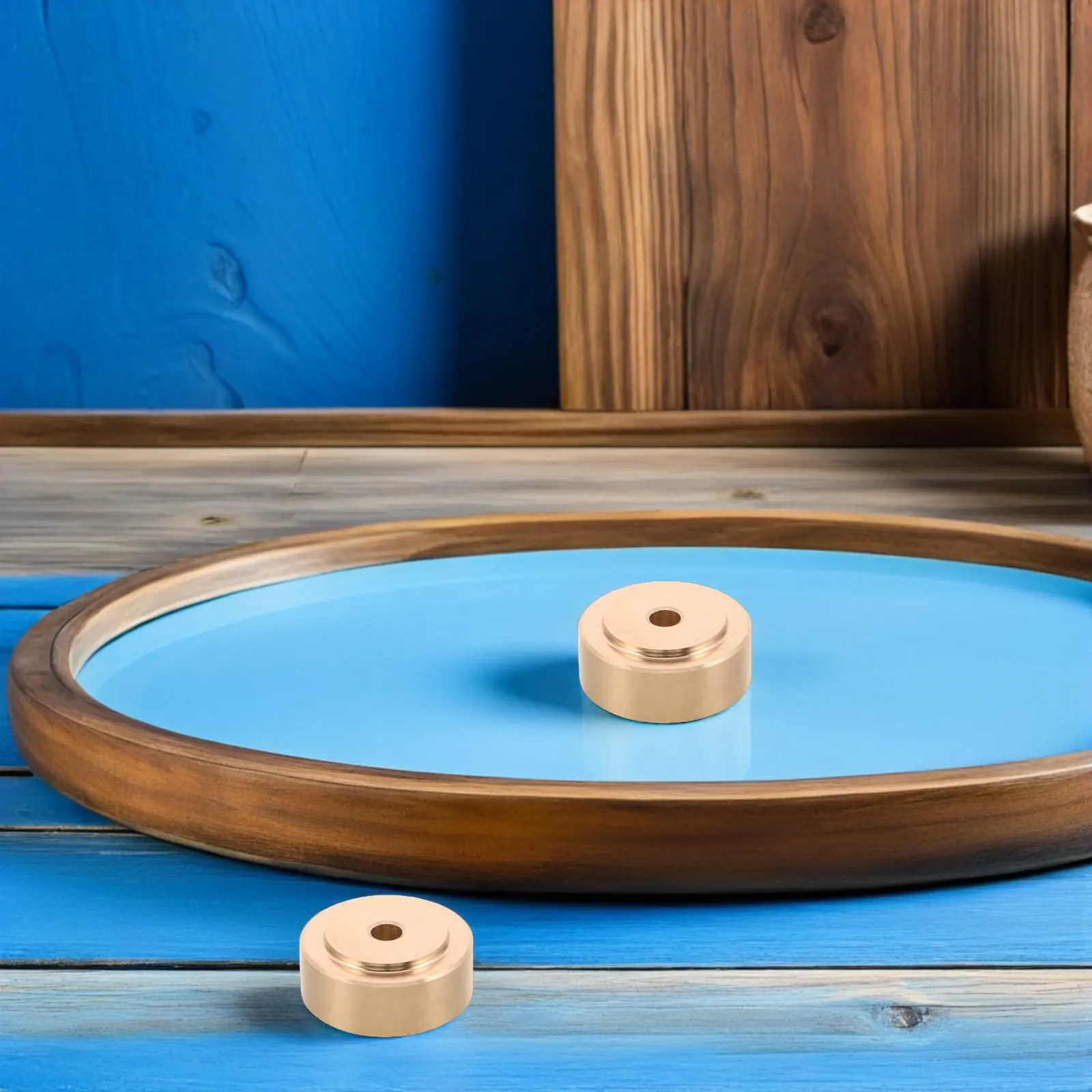 4Pcs Brass Cutting Board Metal Feet 0.79in W X 0.31in H Screw on Nonslip Wood Bamboo Chopping Board Riser Legs