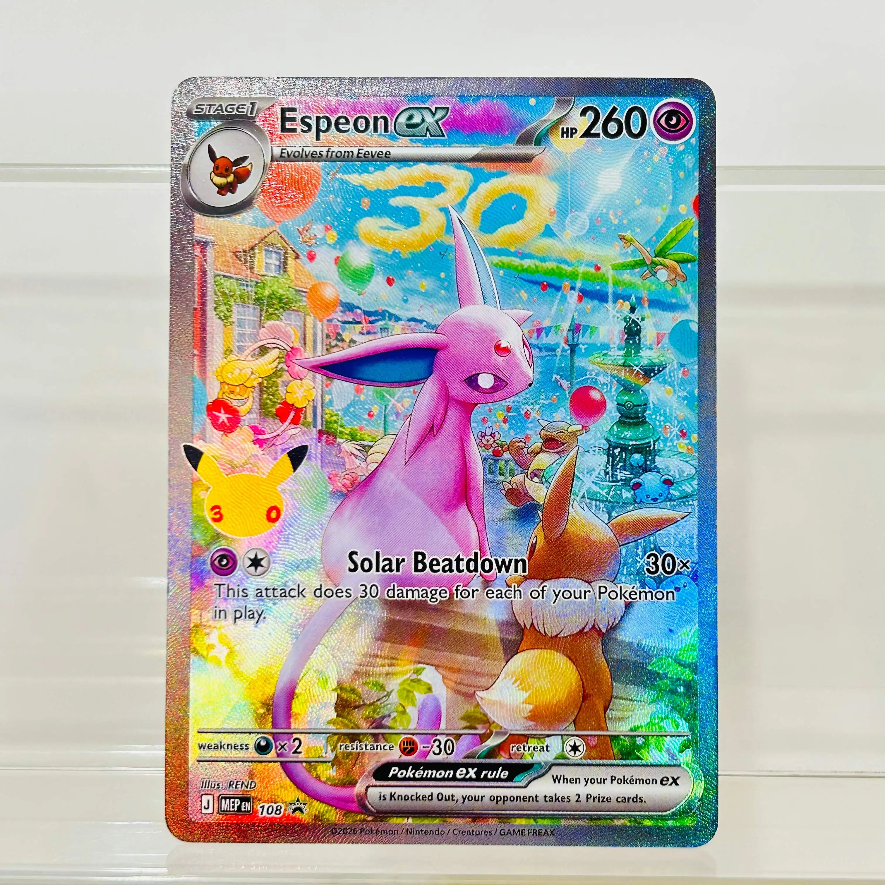  Pikachu ex 109 English Version DIY Holographic Texture Card Collectible Grade Premium Anime Collection Card