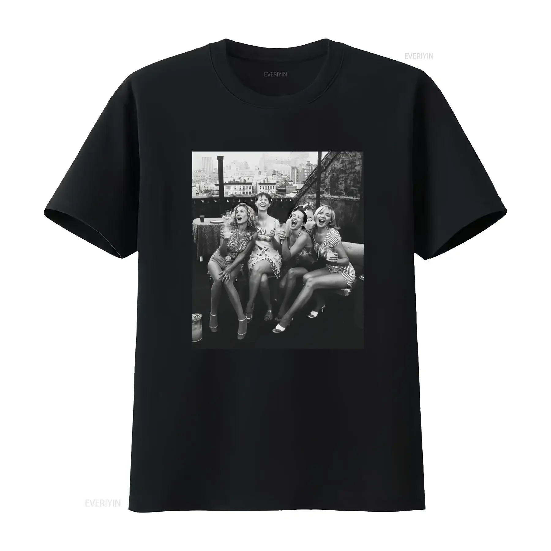 1998 Sex And The City Movie Carrie Miranda Samantha Charlotte Retro Group Photo Print T Shirt vintage Washed fashion Unisex