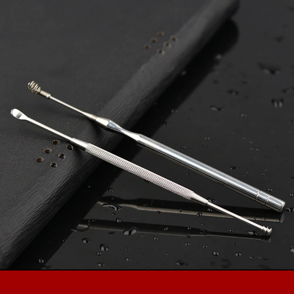 

Двойная головка из нержавеющей стали, спиральный инструмент для удаления воска, прочный портативный очиститель для ушей, кюретка для домашнего использования, кюретка воска