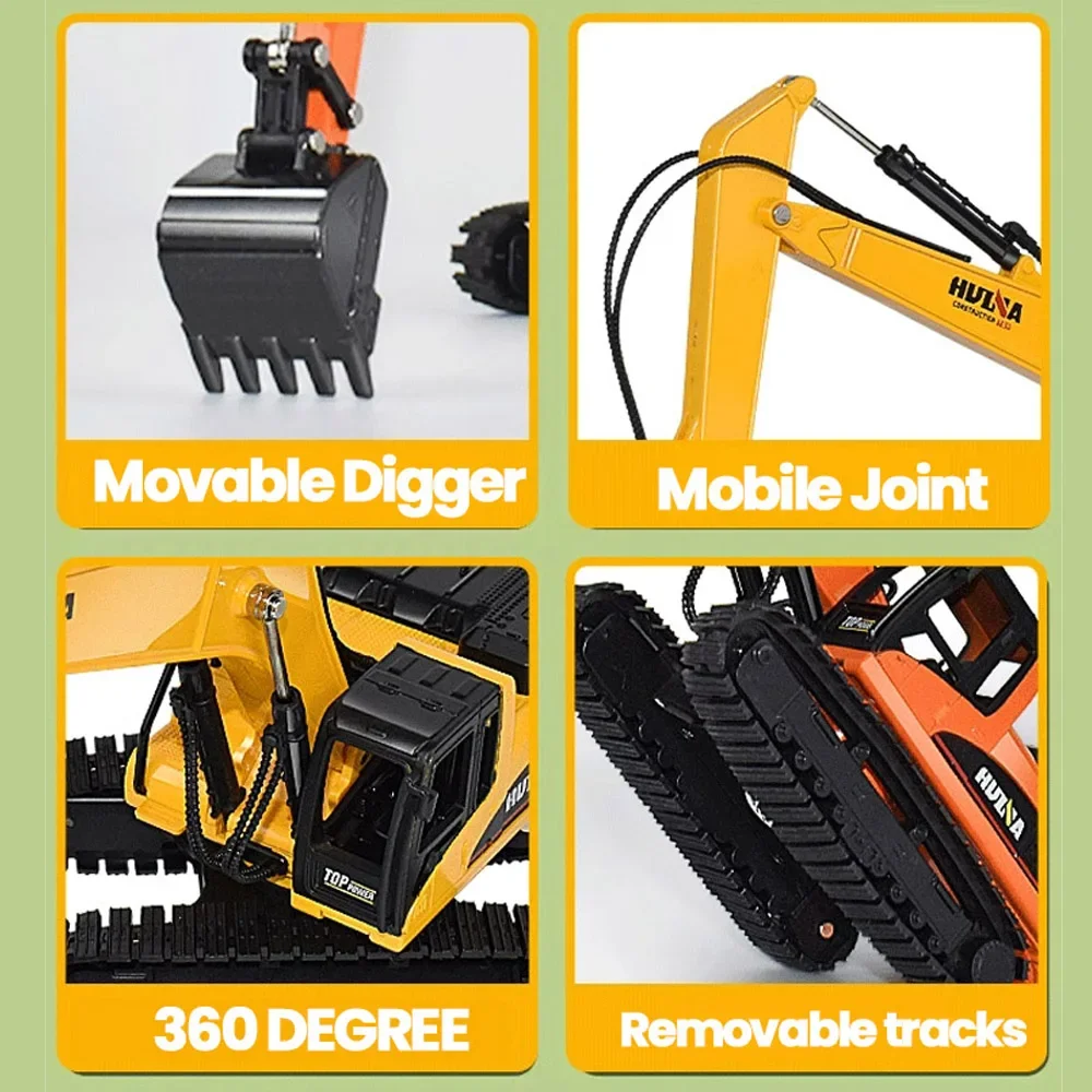 

Huina 1722, модель экскаватора из сплава, экскаватор с длинной рукой, 1/50, профессиональная инженерная строительная коллекционная модель, игрушки для мальчиков