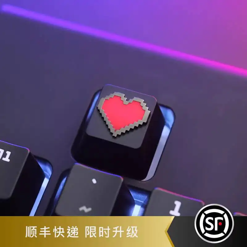 Mechanical Keyboard Breath Of The Wild Pixel Heart Blood Slot Keycap Zinc Aluminum Alloy Metal