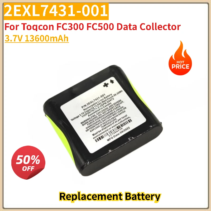 Baterai 2EXL7431-001 Berkualitas Tinggi 3.7V 13600mAh untuk Pengumpul Data Toqcon FC300 FC500 Baterai Pengganti Baru