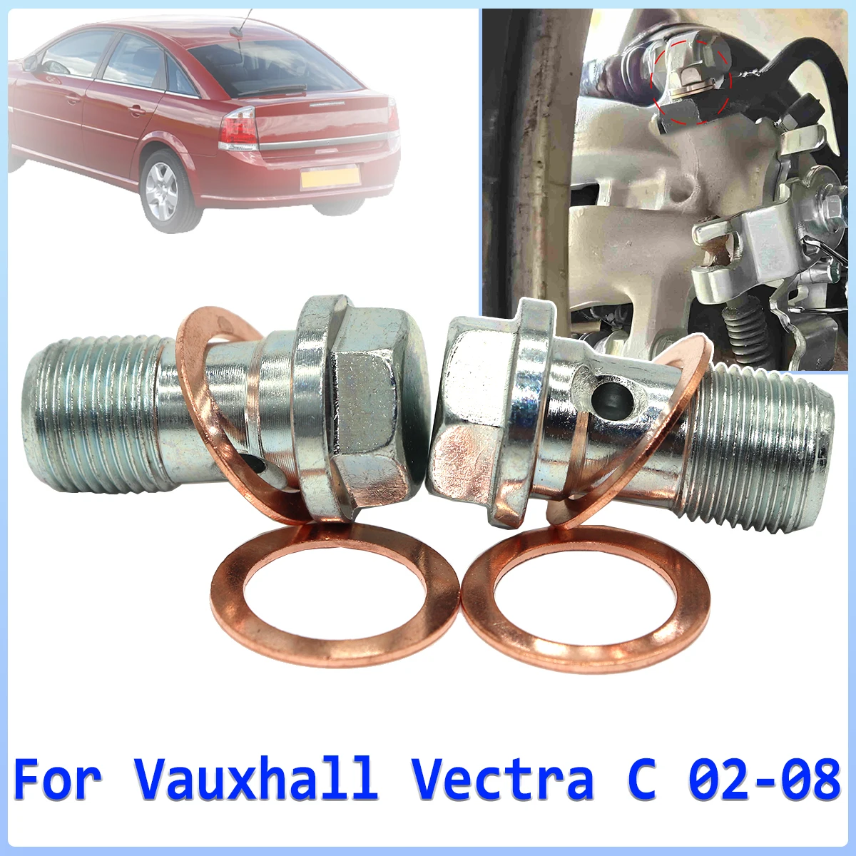 

Rear Left Right Brake Caliper Hose Lines Banjo Fittings Bolts Copper Sealing Crush Washers For Vauxhall Vectra C 2002 2003-2008