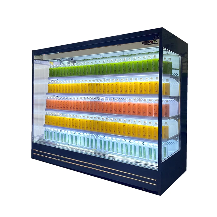For Dairy Drink Display Supermarket Horizontal Freezer Refrigerator Showcase Multideck Open Chiller