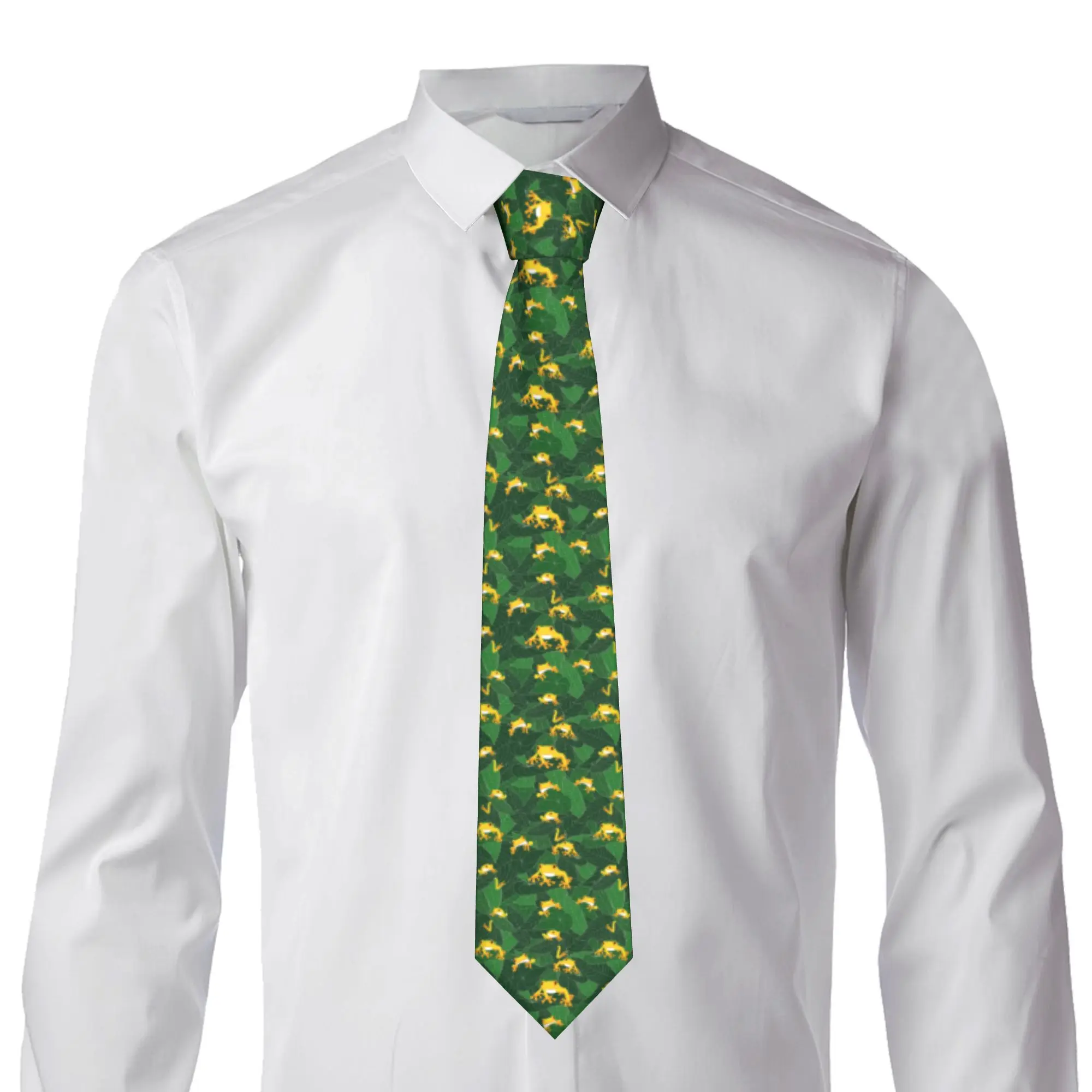 Classic Frog Jungle of The  Neck Tie for Office Men Cute Animal Lover  Neckties