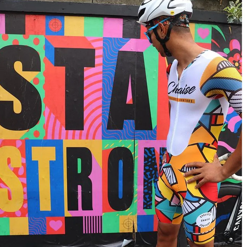 

Chaise Men Cycling Jersey Triathlon Skinsuit Summer Road Bicycle Mtb Jumpsuit Ropa Ciclismo Hombre Racing Team Cycling Equipment