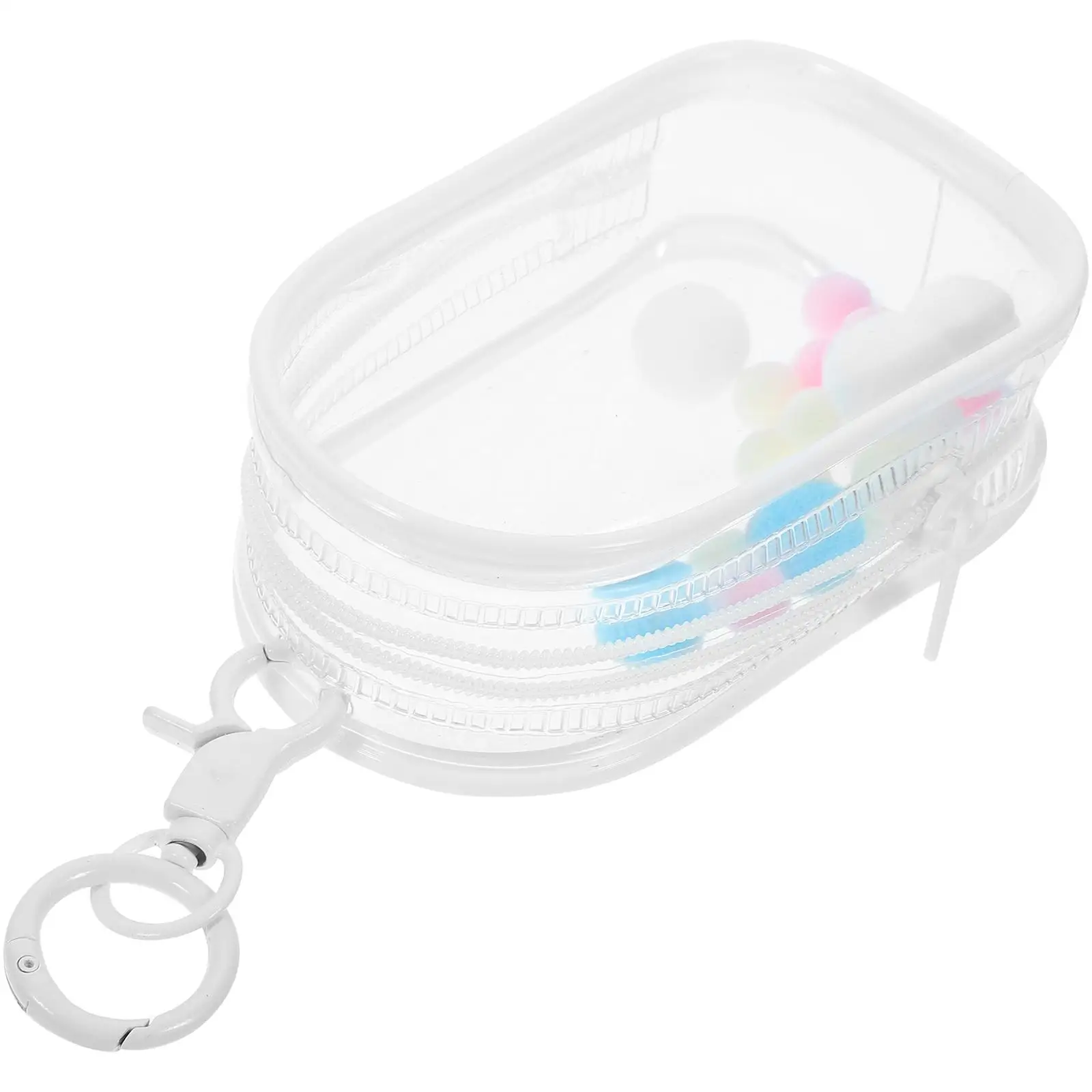 

Transparent Storage Bag PVC Mini Hanging Bag with Buckle Clear Display Pouch for Lightweight Portable Water Resistant