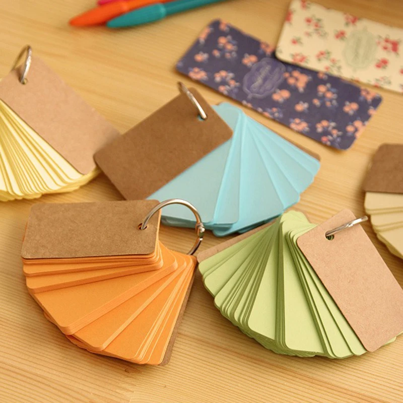 1 kawaii Portable Notepad Portable Word Book Card Loose-leaf Book Cute Korean Creative Ring Note Pad for College Students