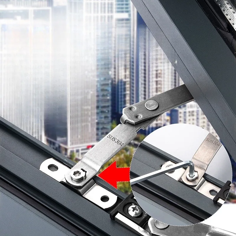 Casement Window Limiter Stainless Steel Window Support Wind Hook Latch Wind Brace Retainer Hinge Lock Children Safety Protector