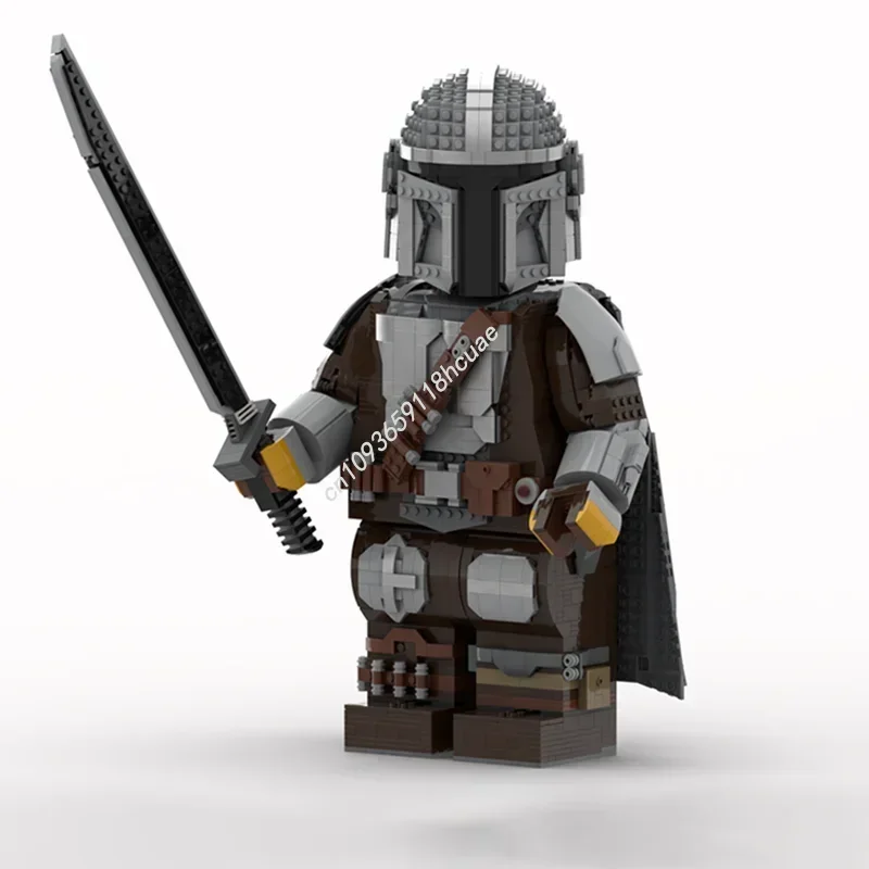 

Звездная битва, мандалорская мега фигурка, модель шлема Moc, строительные блоки, кирпичи, сделай сам, креативная сборка, образовательные подарки для детей