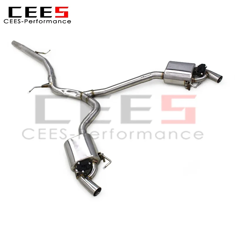 CEES Performance Valve Catback Exhaust For Audi A4 B9 2.0T 2017-2023 Stainless Steel 304 Escape Racing Car Exhaust Pipes Muffler