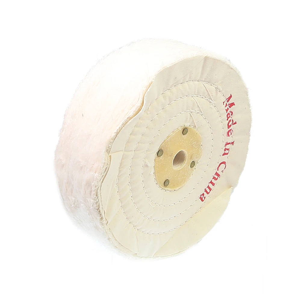 1 piece Extra Thick White Pearl Cotton Buffing Wheel 5/8'' Arbor Hole Spiral Sewn Muslin Cloth Polishing Wheel Jewelry Finish