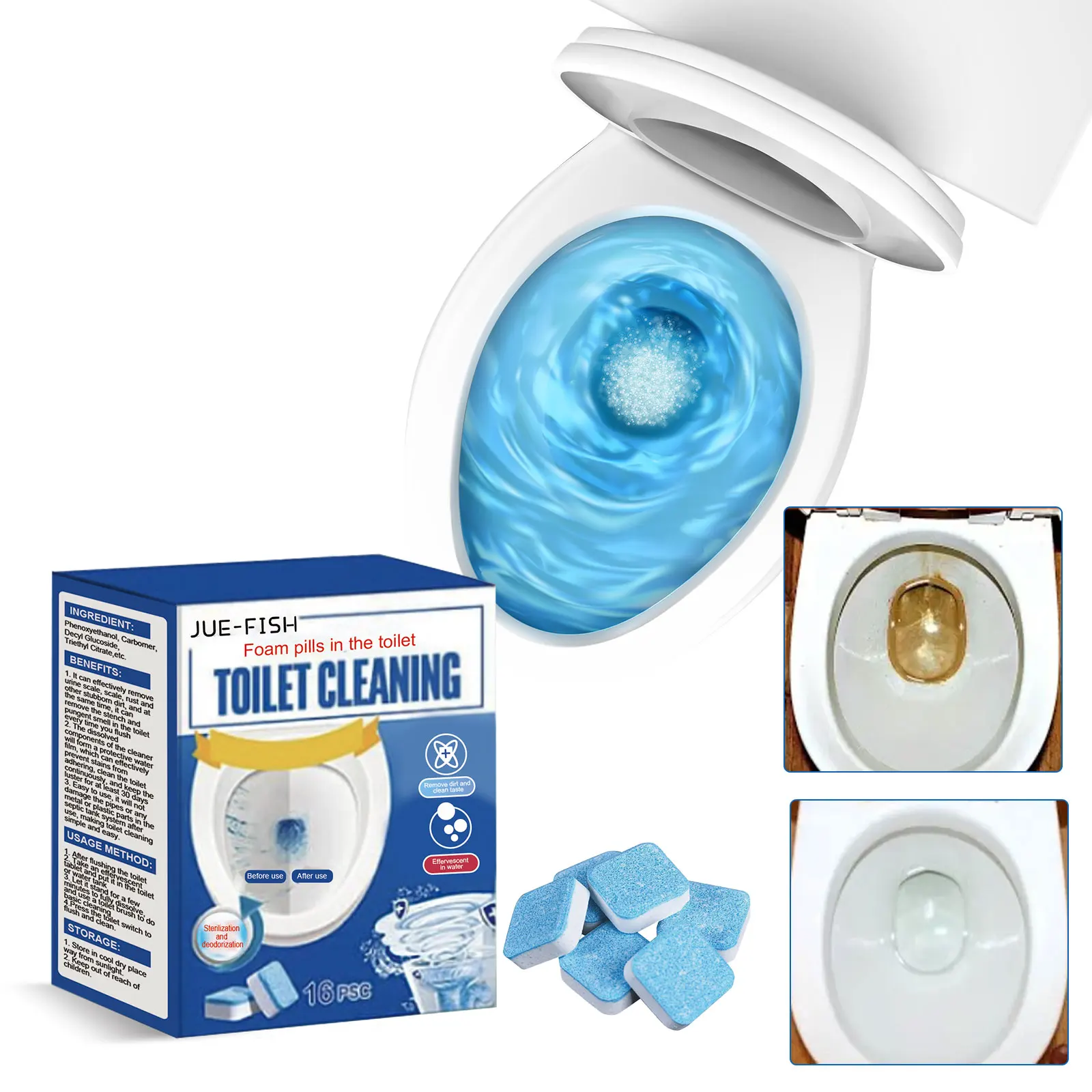 Toilet Deodorant Wc Clean Bathroom Cleaning Yellow Scale Urine Stains Toilet Bowl Cleaner Tablets Automatic Remove Household Use