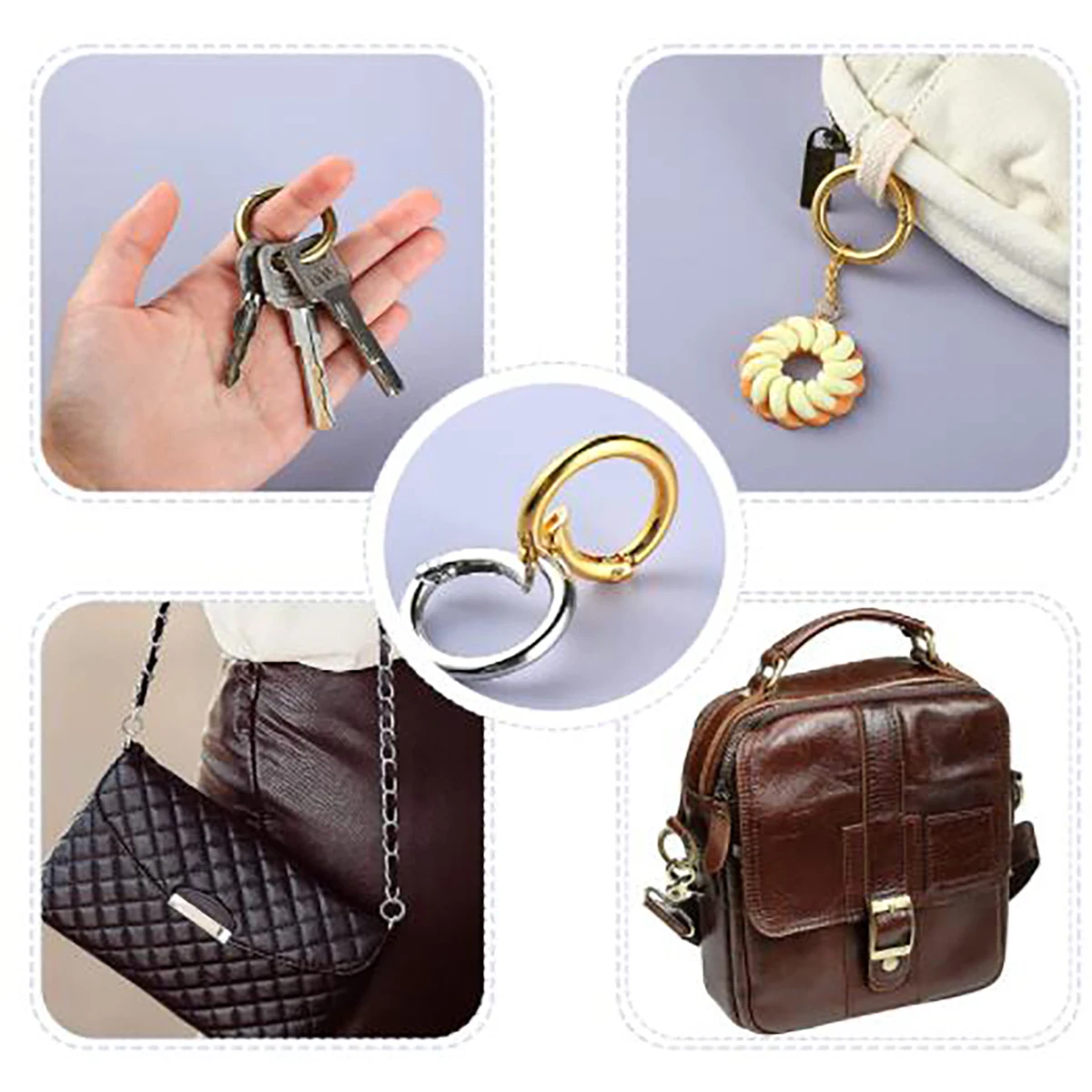 10 Pcs Small Bronze Alloy Snap Spring Clips