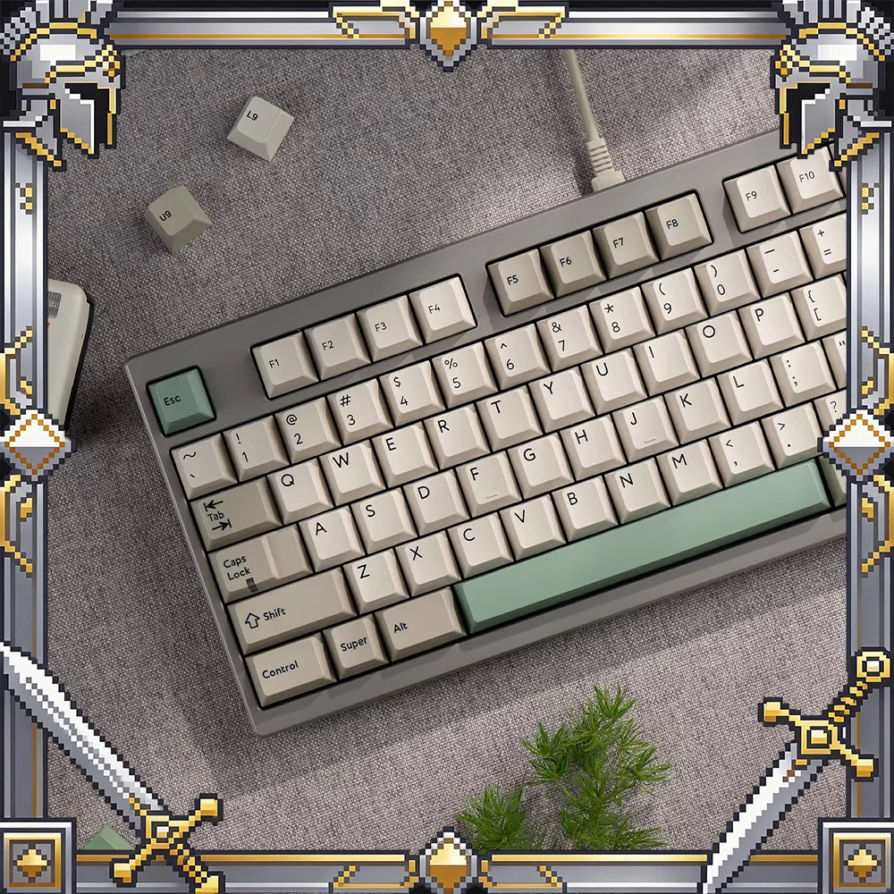 

PBTfans 9009 PC Keycaps Customization Pbt Material Original Factory Keyboard Keycaps Two Color Retro Series PC Accessories Gifts