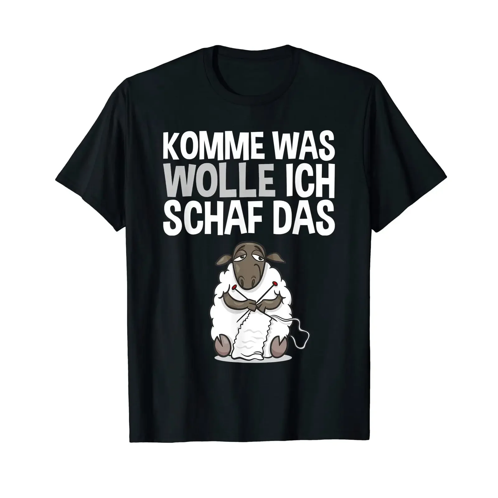 Komme Was Wolle Ich Schaf Das T Shirt For grandma sewing knitting vintage Washed designer clothes Breathable