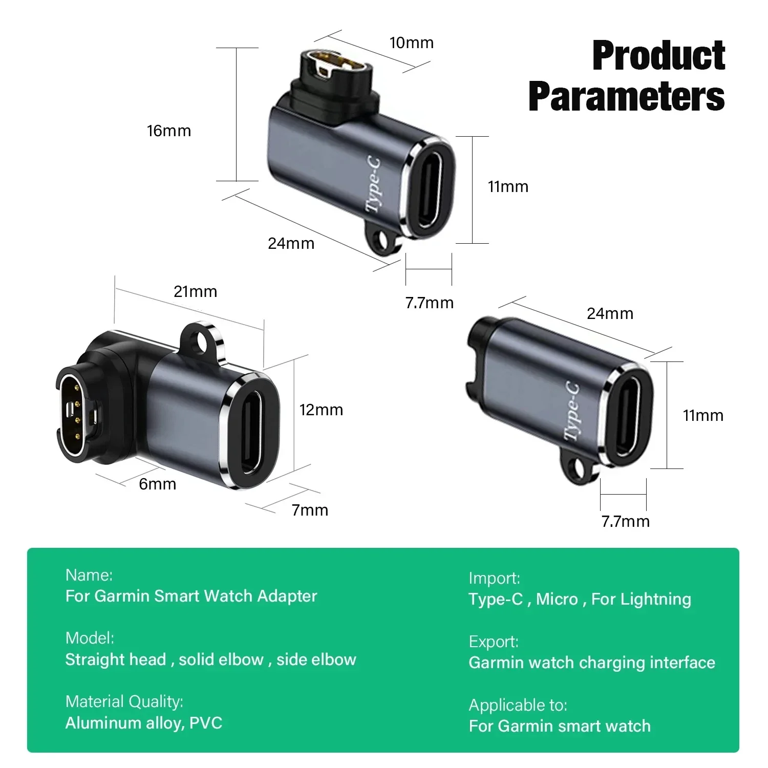 Garmin Fenix ​​8/7/6/5/7X/6X/5X/ Venu 2 plus 시계 충전 변환기 용 2025 유형 C USB-4 핀 충전기 어댑터 커넥터