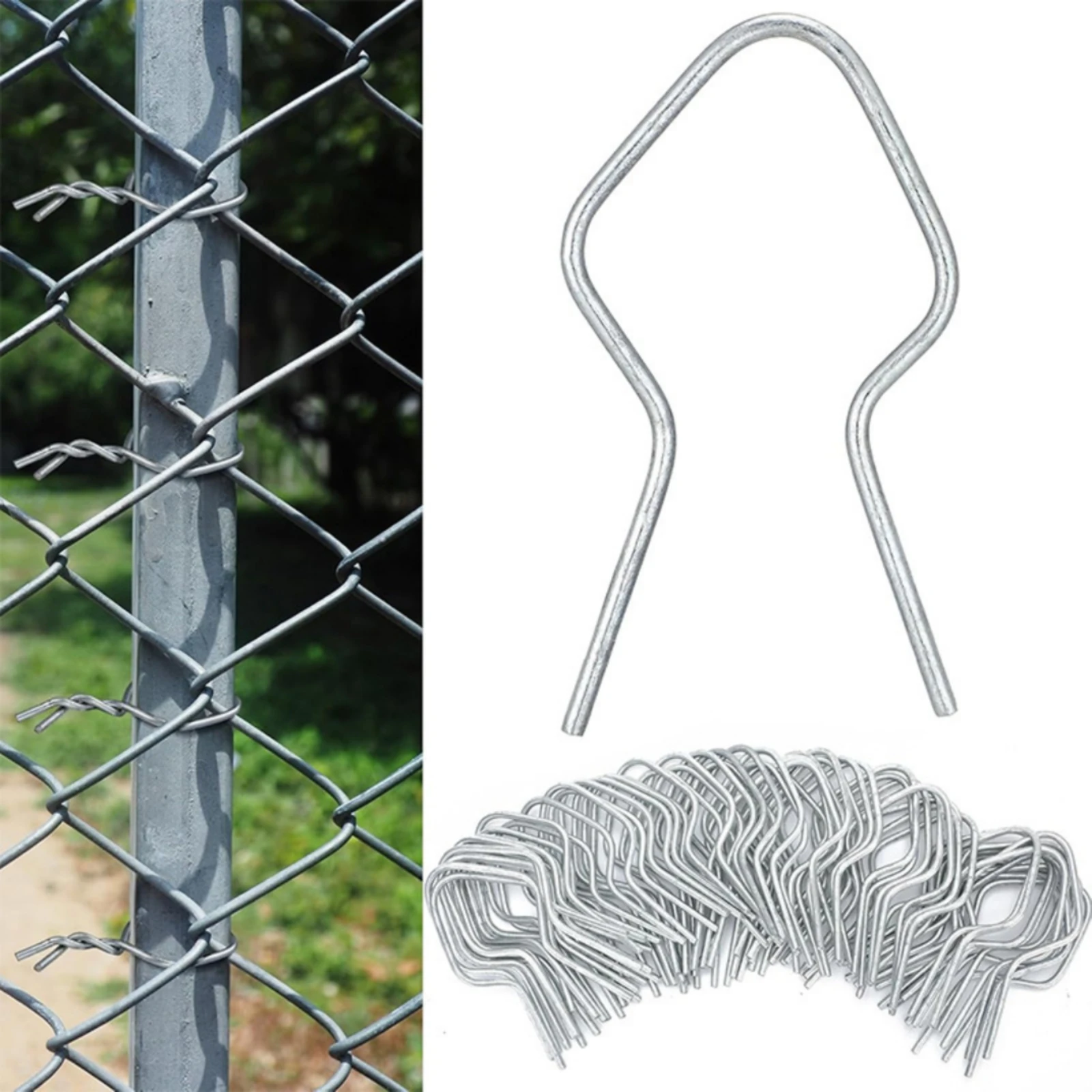 100 Pieces Galvanized Steel Fence Wire Ties Long-Lasting Fence Wire Ties with Formed Loop Fasteners Heavy-Duty Versatile