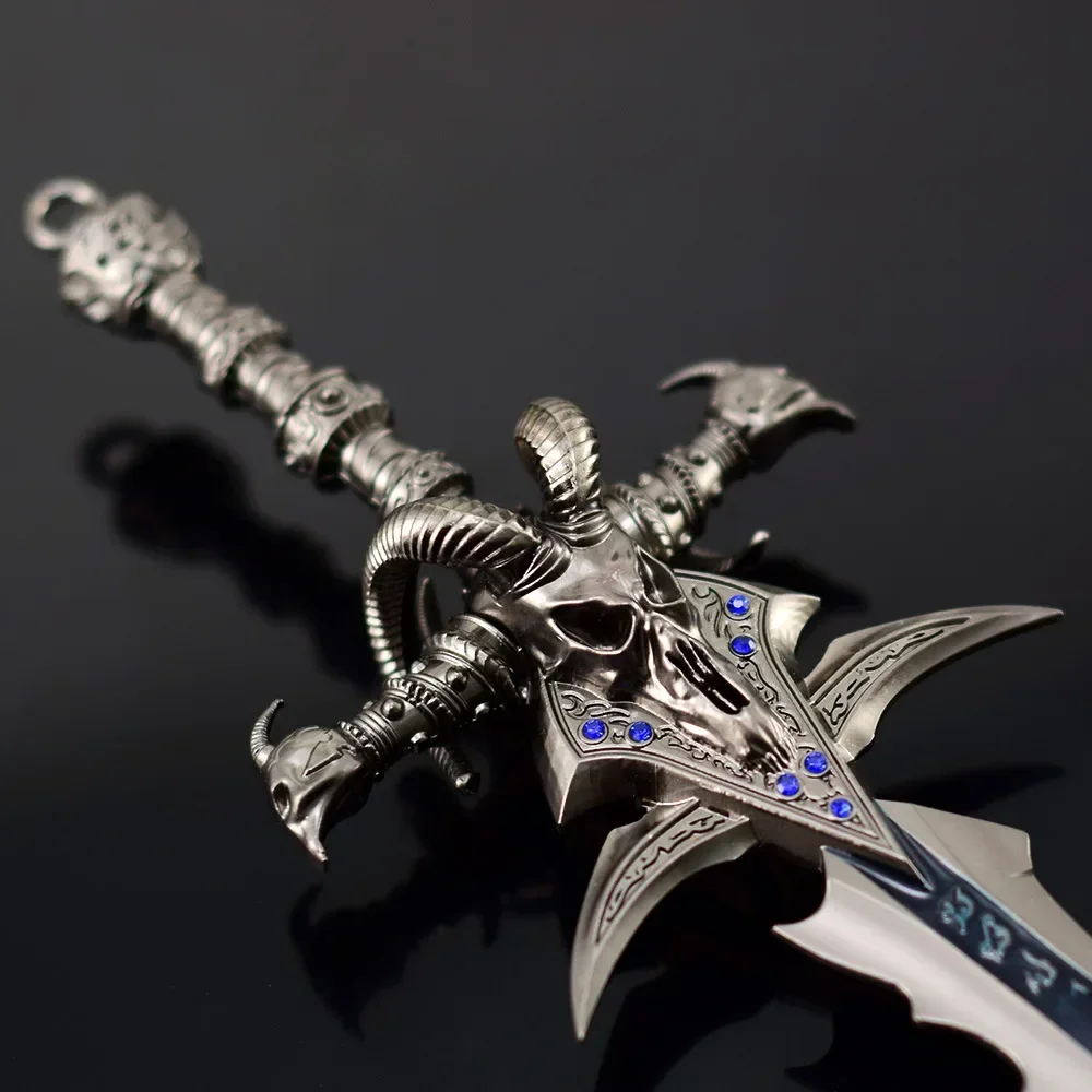 عالم علب أنيمي الشكل Arthas Menethil Lich King Frostmourne مجموعة السيف الطرفية سلاح معدني نموذج الصبي هدية لعبة لعبة