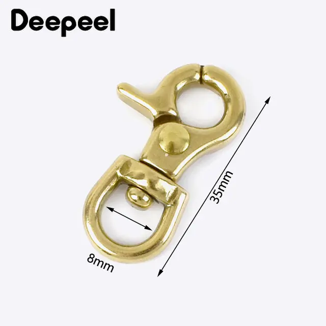 Deepeel 4/6/8/10mm Vintage Solid Brass Chains Men\'s Belt Pants Keychain Metal Clip Buckle Jeans Wallet Chain DIY Leather Crafts