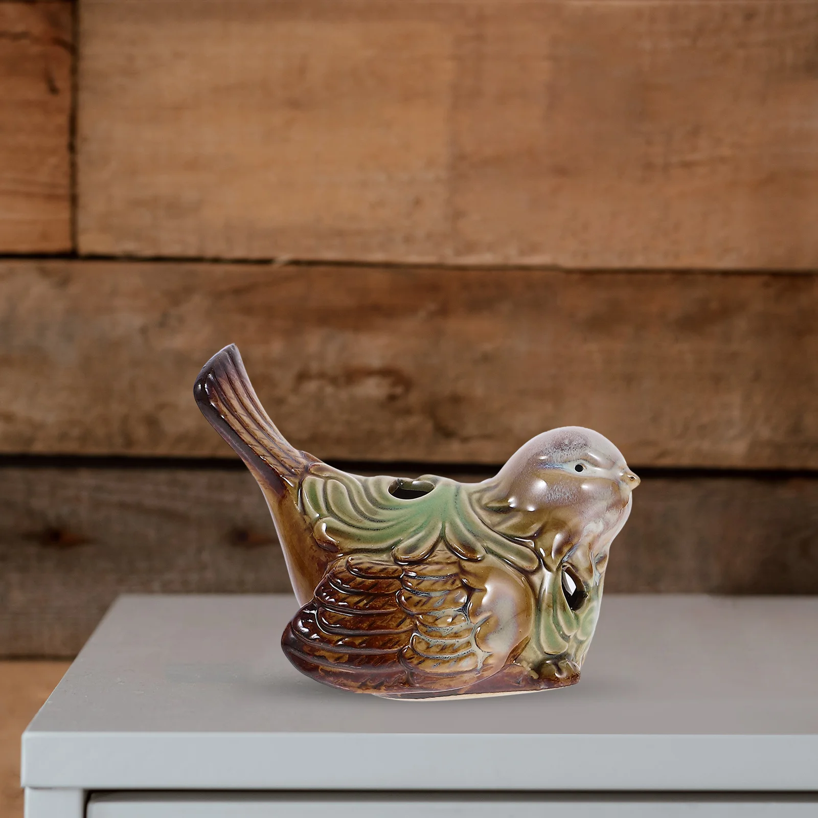 

2Pcs Ceramic Bird Statuette Exquisite Handcrafted Mini Adornment for Desktop Tabletop Home Office Decor Lovely Animal Craft