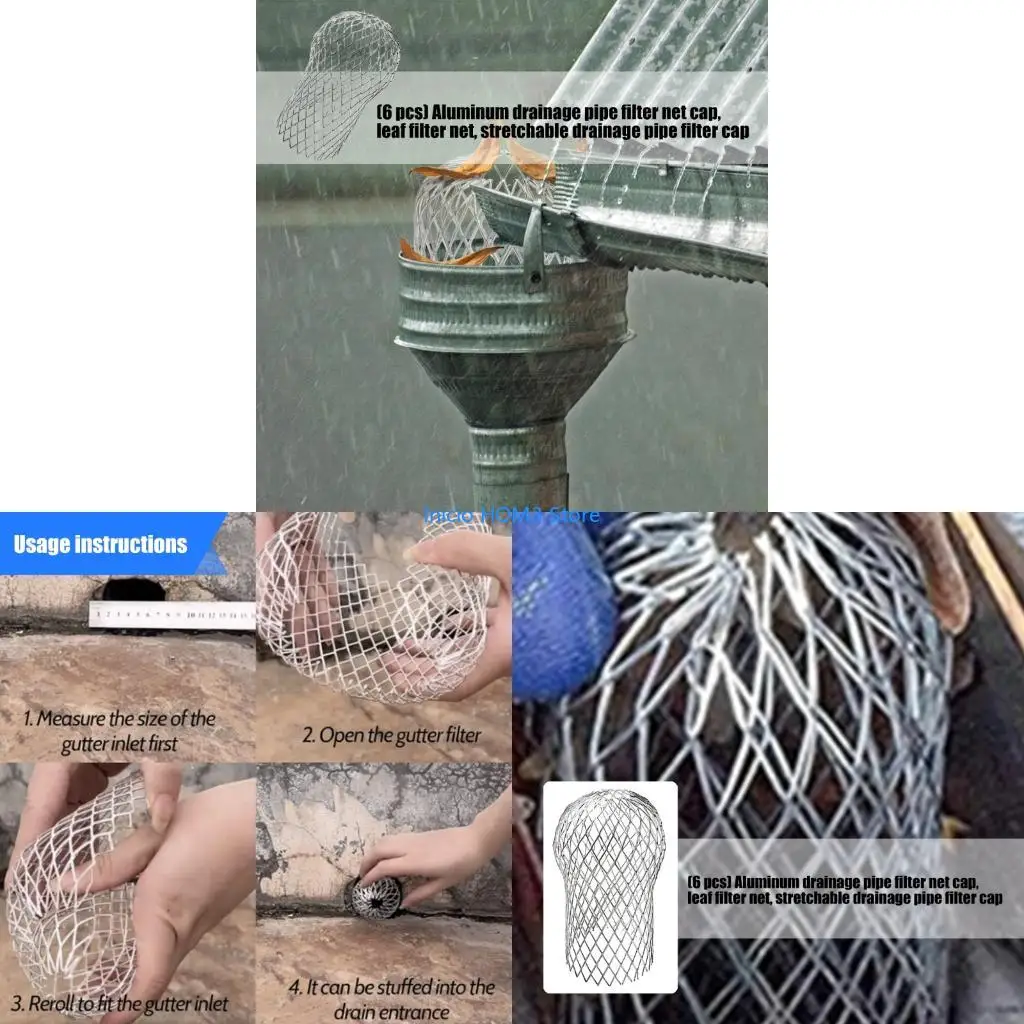 A5YD Drainages Pipe Catcher Rustproof Aluminum Meshing Guards for Clog Prevention