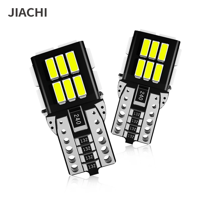 JIACHI 100PCS W5W T10 LED Bulb CANBUS Lamp 4014Chip 24SMD 194 2825 2827 501 Auto Car License Plate Interior Dome Light White 12V