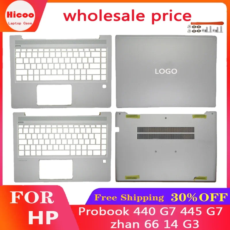 

NEW LCD Back Lid Cover Top Case For HP Probook 440 G7 445 G7 zhan 66 14 G3 Laptop Palmrest Bottom Shell Housing Silver