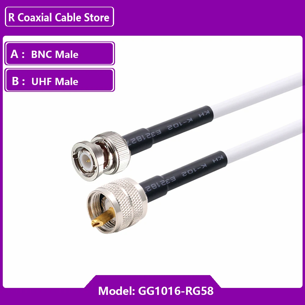 1 قطعة RF محوري RG58 كابل BNC ذكر إلى PL259 UHF ذكر موصل 30 سنتيمتر 12 "ل كاميرا تلفزيونات الدوائر المغلقة BNC RF محول RG58 50ohm كابل الكاميرا