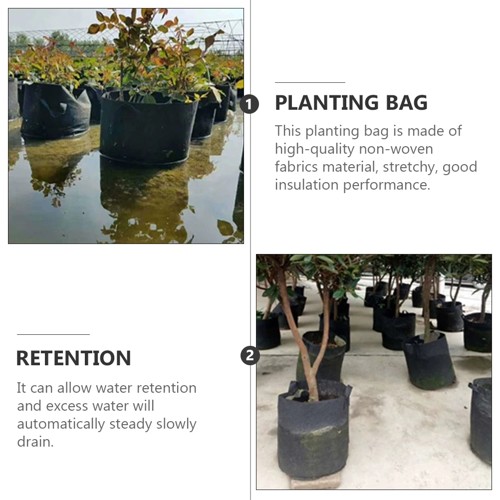 

3 Pcs Grow Bag Portable Planting Container Storage Pouch Durable Planter Non-woven Fabric Growing Bags