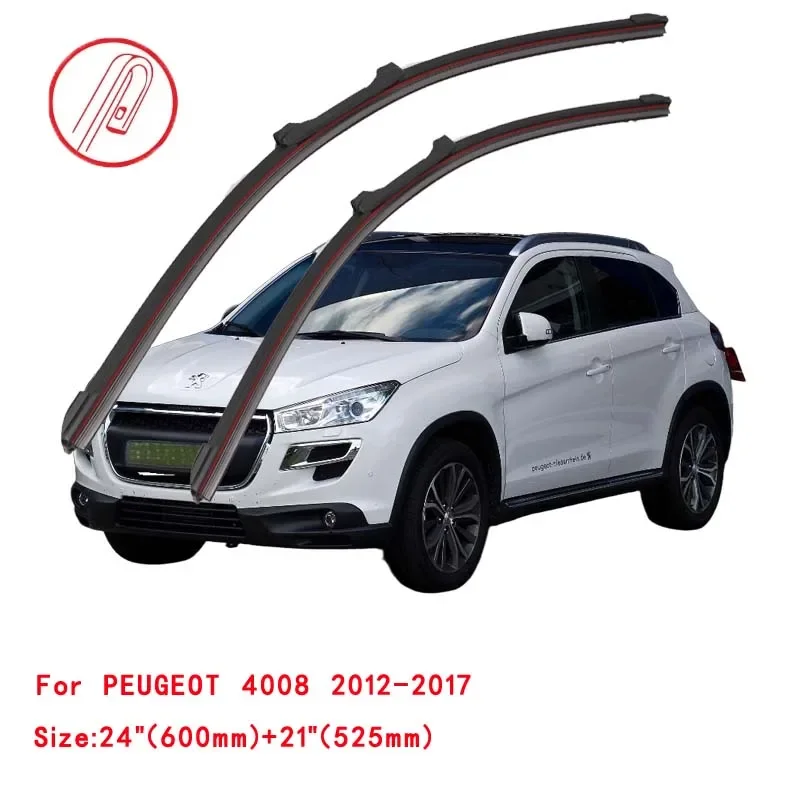 

For PEUGEOT 4008 2012-2017 Car Windshield Wiper Blade Front Windscreen Brushes Washer Accessories Window Cleaning Replacement