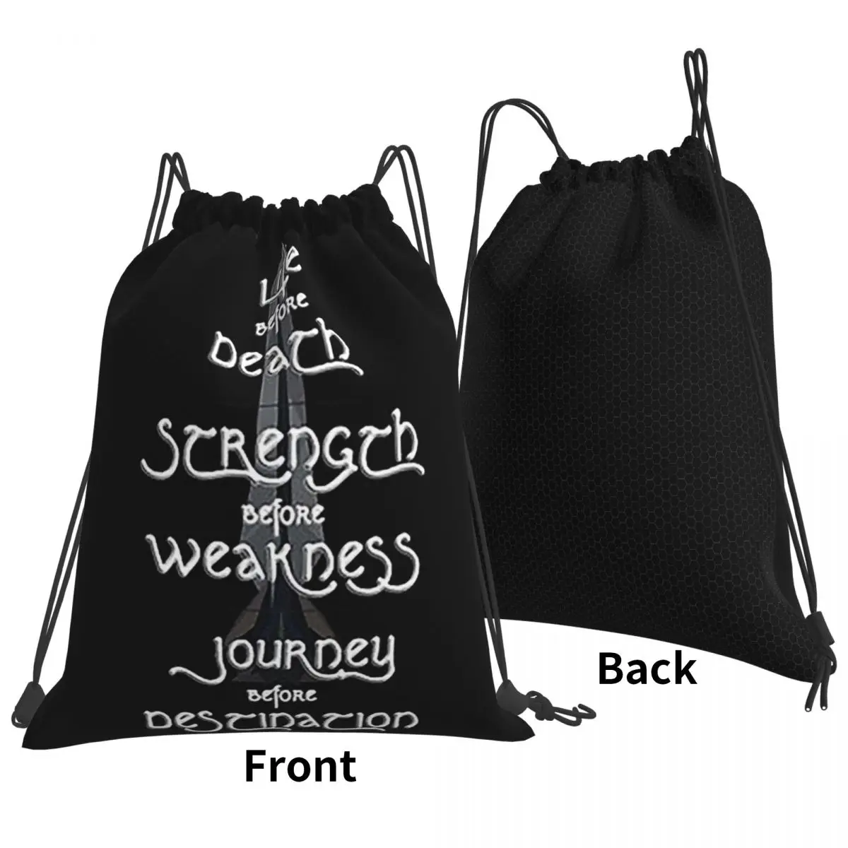 

Life Before Death, Strength Before Weakness Backpacks Portable Drawstring Bundle Pocket Sports Bag Book Bag For Man Woman School