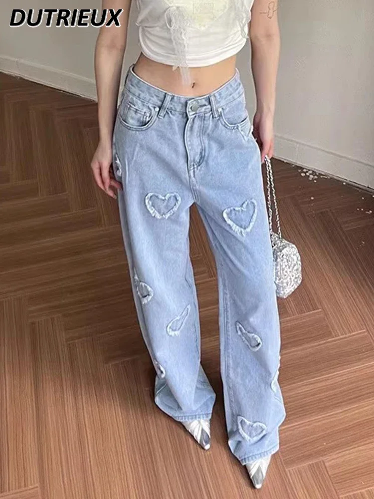 Spring Autumn Women\'s Trousers 2024 New Loose Casual High Waist Denim Jeans Female All-Matching Straight Trousers for Lady