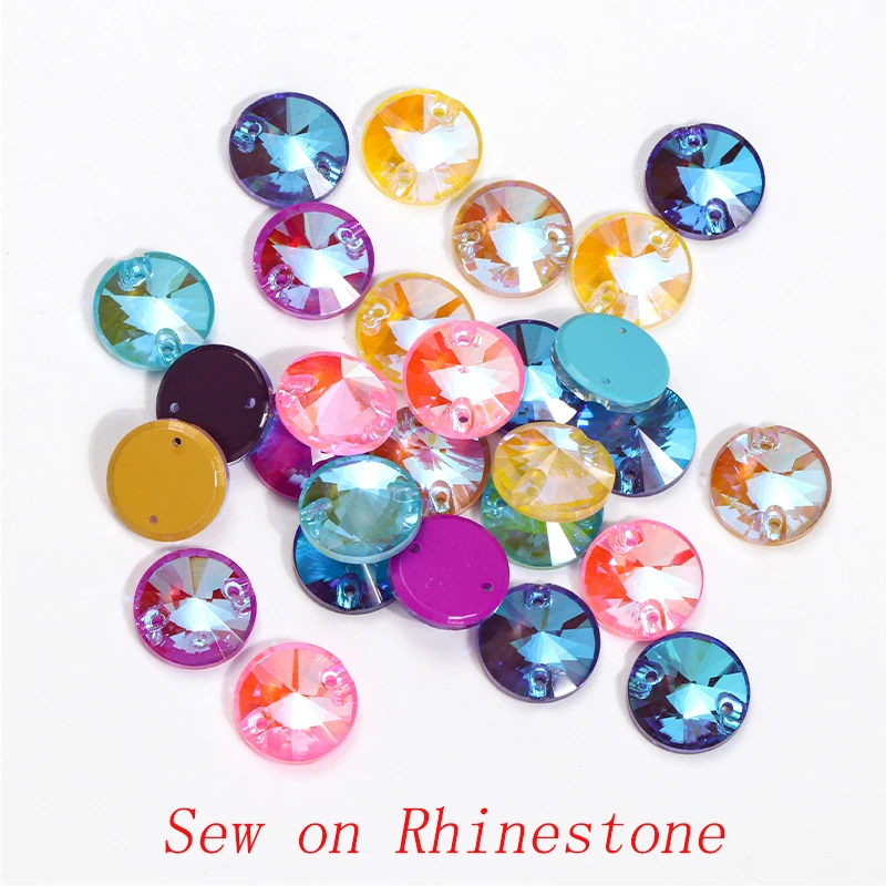 12mm 240pcs/box Wholesale Rhinestones Sew on Stones for Dress Beeds Crystal Flatback Embellishments Appliques for Clothing